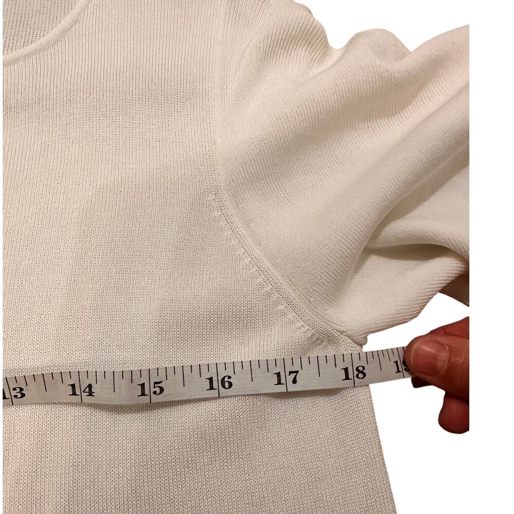 Akris Punto Switzerland White Cold Sleeve Top Off White, size 10 - Picture 5 of 7